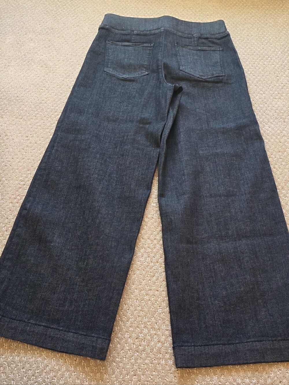 Talbots Womens Black Wide Leg Crop Travel Jeans